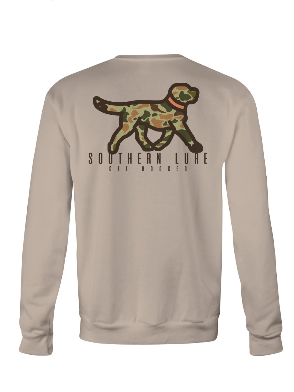 NWT Southern Lure Adult Crew Neck Fleece - Walking Camo Lab - Sand Sizes S & L